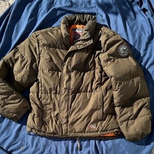 Eddie Bauer Weatheredge Olive Green Puffer Jacket